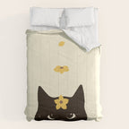 Hidden cat 20 spring yellow flower Comforter Gallery Image 6