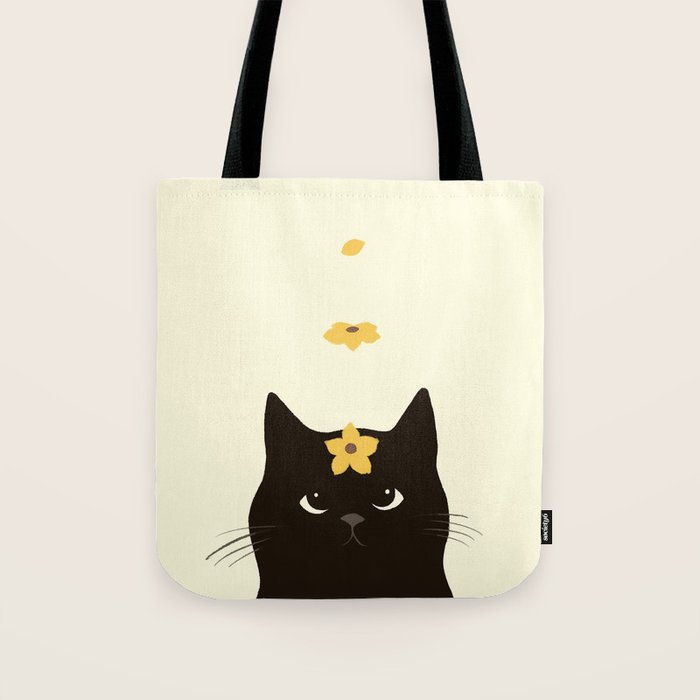 Hidden cat 20 spring yellow flower Tote Bag Gallery Image 1