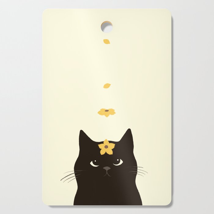 Hidden cat 20 spring yellow flower Cutting Board Gallery Image 1
