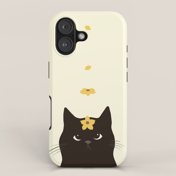 Hidden cat 20 spring yellow flower iPhone Case Gallery Image 1