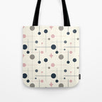 Mid Century Modern Abstract Retro Vintage Style Navy Blue, Blush Pink and Grey Tote Bag Gallery Image 1