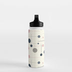 Mid Century Modern Abstract Retro Vintage Style Navy Blue, Blush Pink and Grey Water Bottle Gallery Image 3