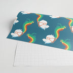 Fat Unicorn on Rainbow Jetpack Wrapping Paper Gallery Image 2