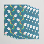 Fat Unicorn on Rainbow Jetpack Wrapping Paper Gallery Image 3