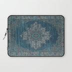 blue oriental vintage rug Laptop Sleeve Gallery Image 1