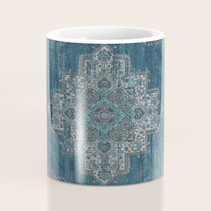 blue oriental vintage rug Coffee Mug Gallery Image 4