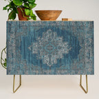 blue oriental vintage rug Credenza Gallery Image 1