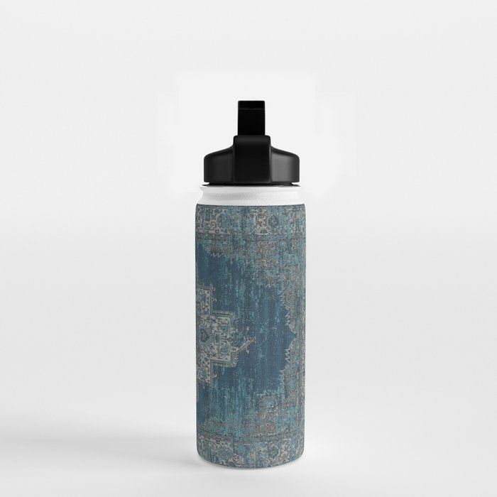 blue oriental vintage rug Water Bottle Gallery Image 2