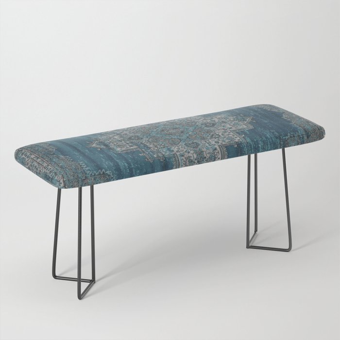 blue oriental vintage rug Bench Gallery Image 1