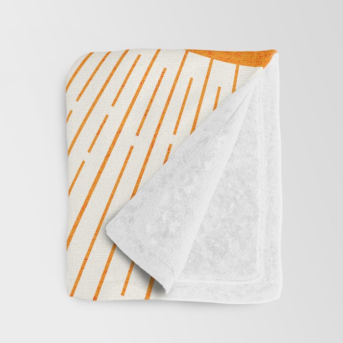 Orange Sunburst Boho Midcentury Throw Blanket Gallery Image 3