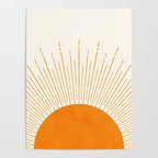 Orange Sunburst Boho Midcentury Poster Gallery Image 4