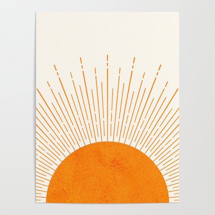 Orange Sunburst Boho Midcentury Poster Gallery Image 4