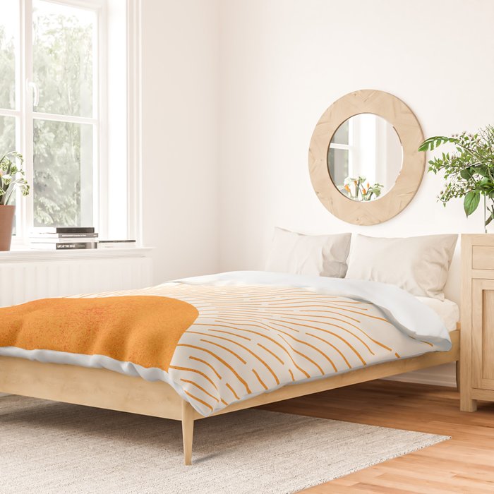 Orange Sunburst Boho Midcentury Duvet Cover Gallery Image 2