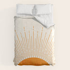 Orange Sunburst Boho Midcentury Comforter Gallery Image 6