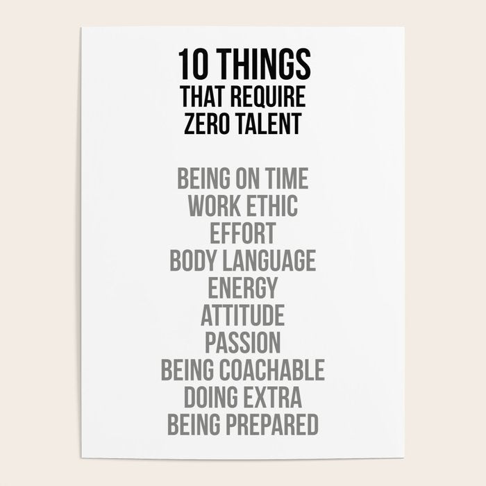 Ten Things That Require Zero Talent, Office Decor, Office Wall Art Poster Gallery Image 4