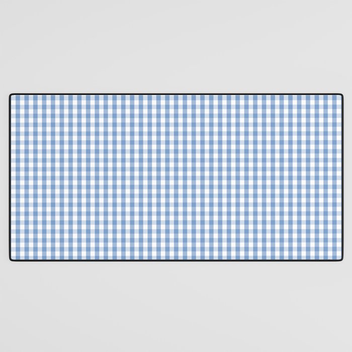 Classic Pale Blue Pastel Gingham Check Desk Mat Gallery Image 3