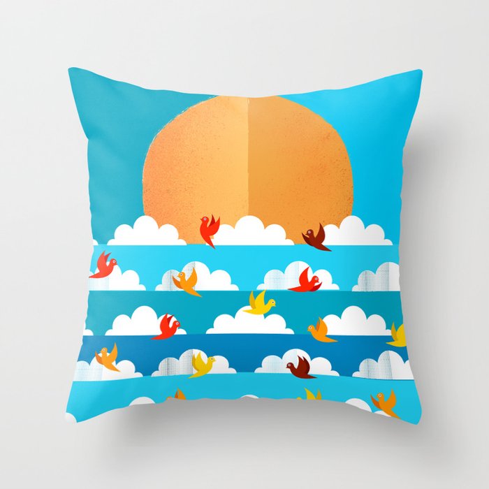 Birds Flying High In The Sky Throw Pillow Gallery Image 6