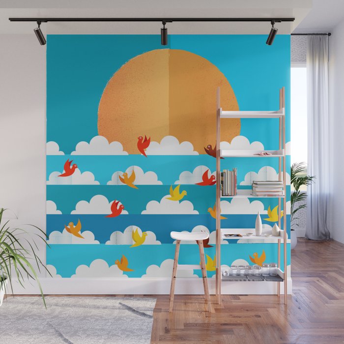 Birds Flying High In The Sky Wall Mural Gallery Image 1