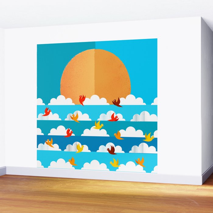 Birds Flying High In The Sky Wall Mural Gallery Image 2