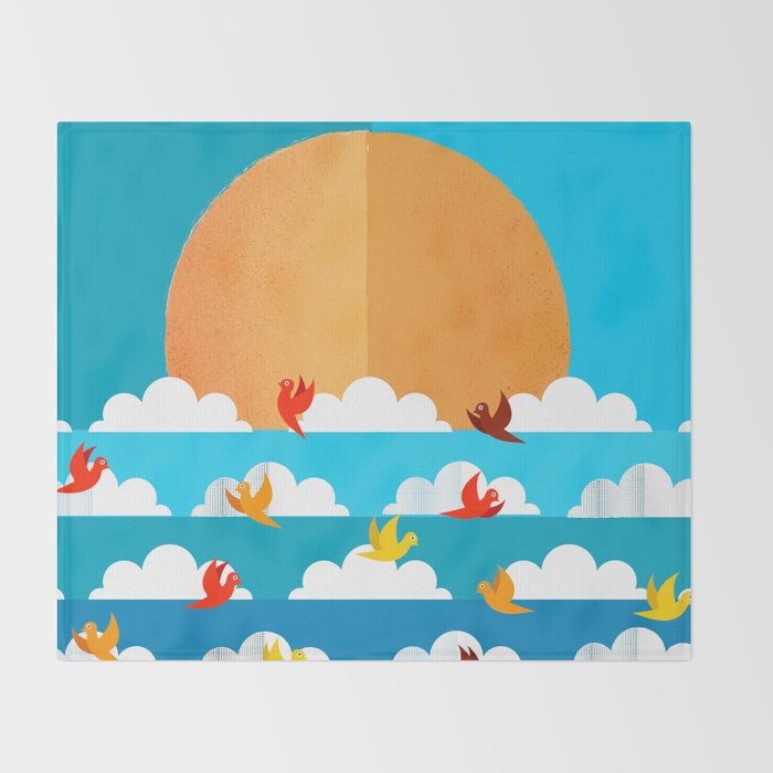 Birds Flying High In The Sky Throw Blanket Gallery Image 2