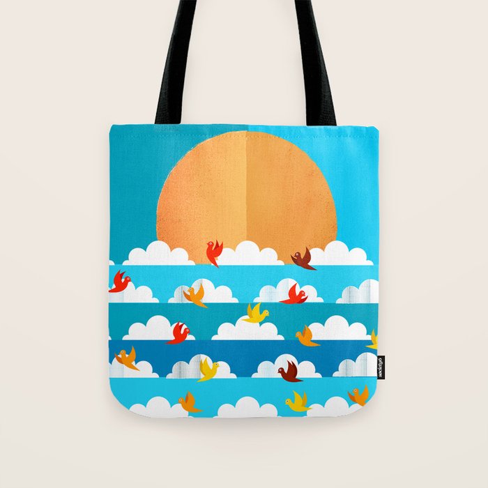 Birds Flying High In The Sky Tote Bag Gallery Image 1