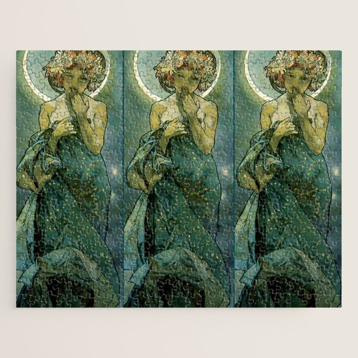 Alphonse Mucha "The Moon and the Stars Series: The Moon" Jigsaw Puzzle Gallery Image 1