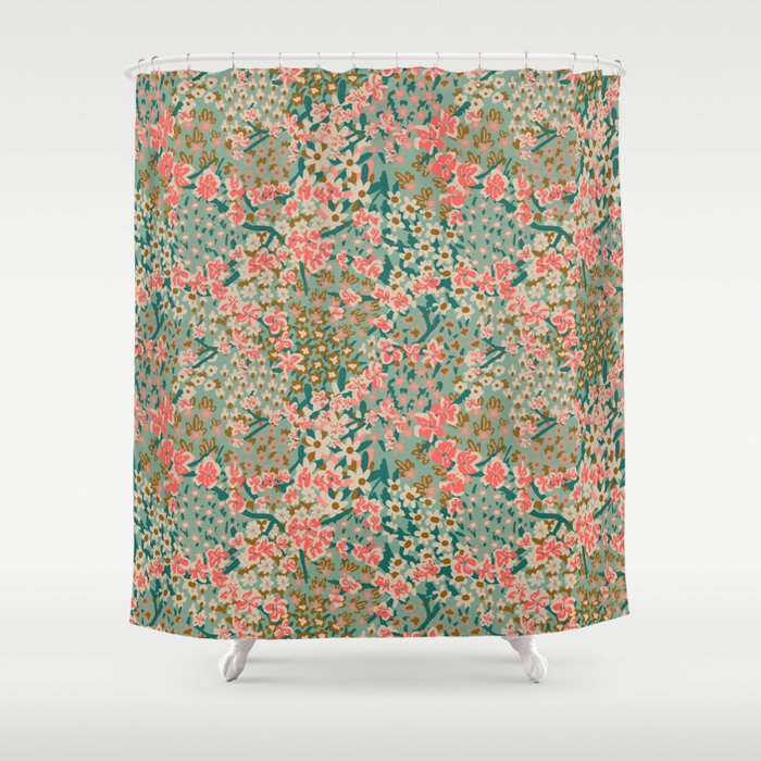 BENGAL KUMA FLORAL Shower Curtain Gallery Image 1