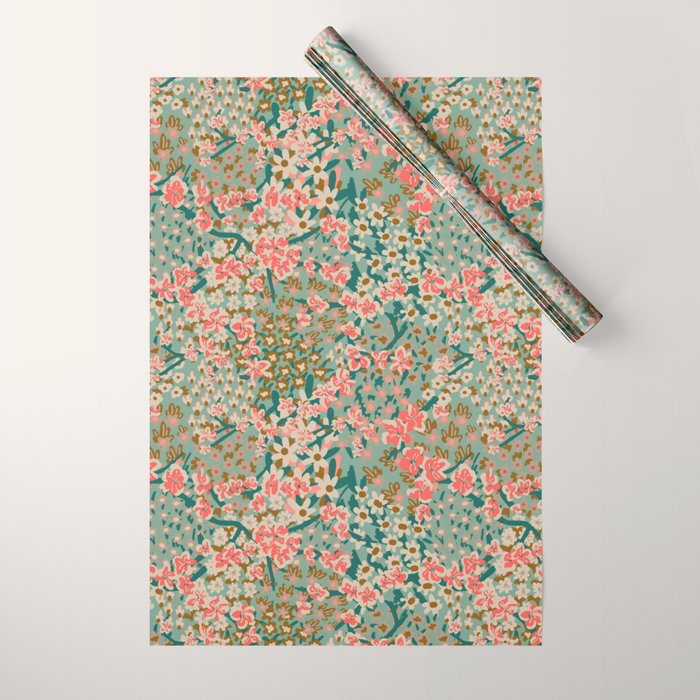 BENGAL KUMA FLORAL Wrapping Paper Gallery Image 1