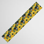 Fairy wren and poppies in yellow Table Runner Gallery Image 3