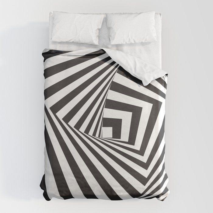 Black And  White Pop Art Optical Illusion Duvet Cover Gallery Image 6