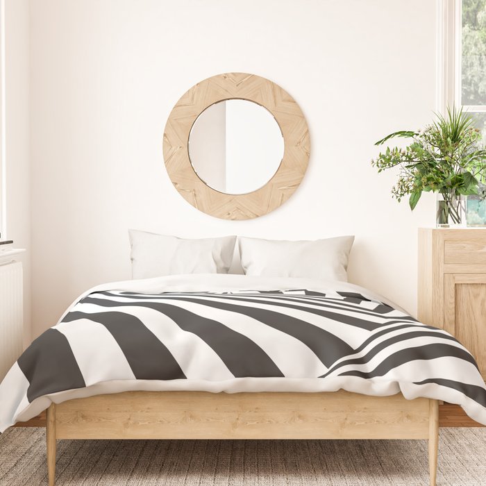 Black And  White Pop Art Optical Illusion Duvet Cover Gallery Image 3