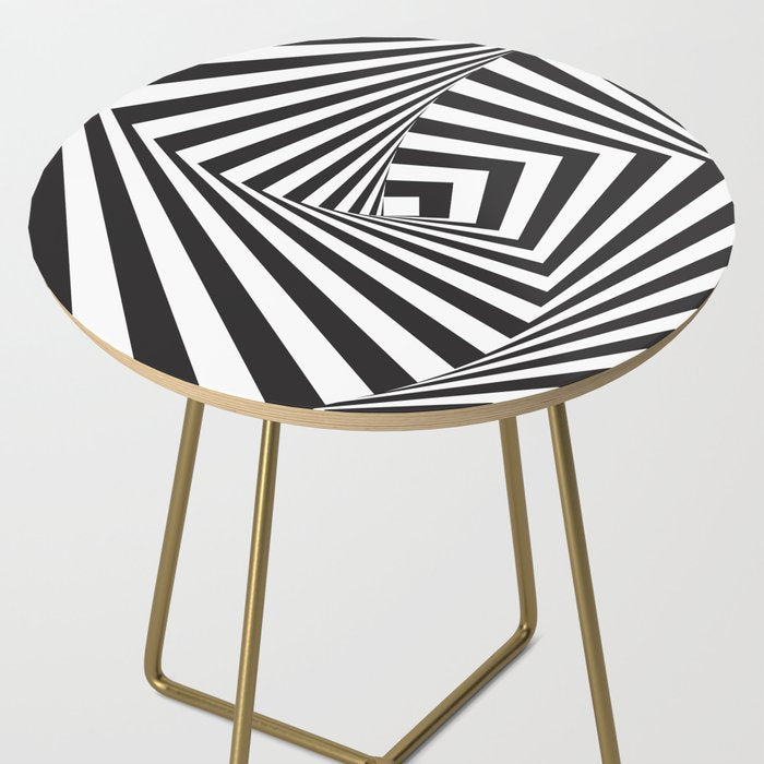 Black And  White Pop Art Optical Illusion Side Table Gallery Image 2