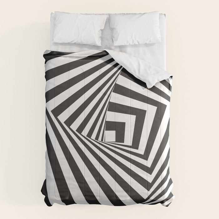 Black And  White Pop Art Optical Illusion Comforter Gallery Image 6