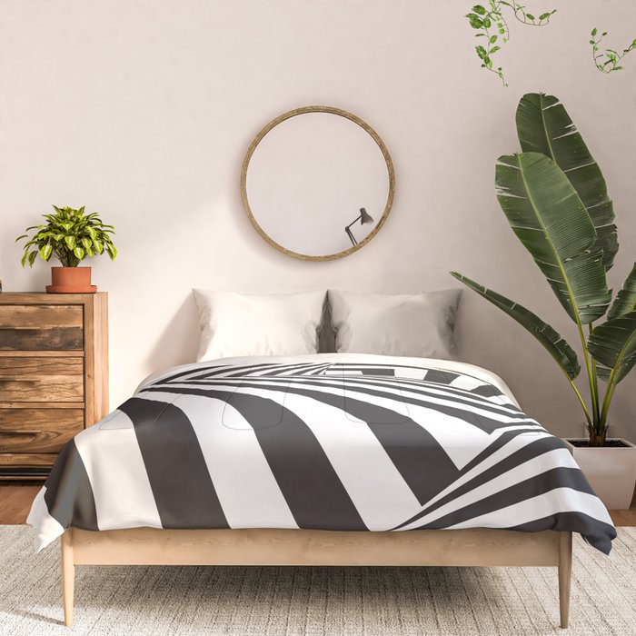 Black And  White Pop Art Optical Illusion Comforter Gallery Image 3