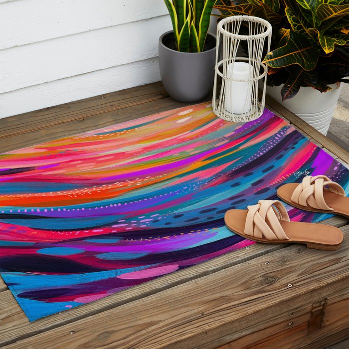 EttaVee Brushstroke no.126 Outdoor Rug Gallery Image 2