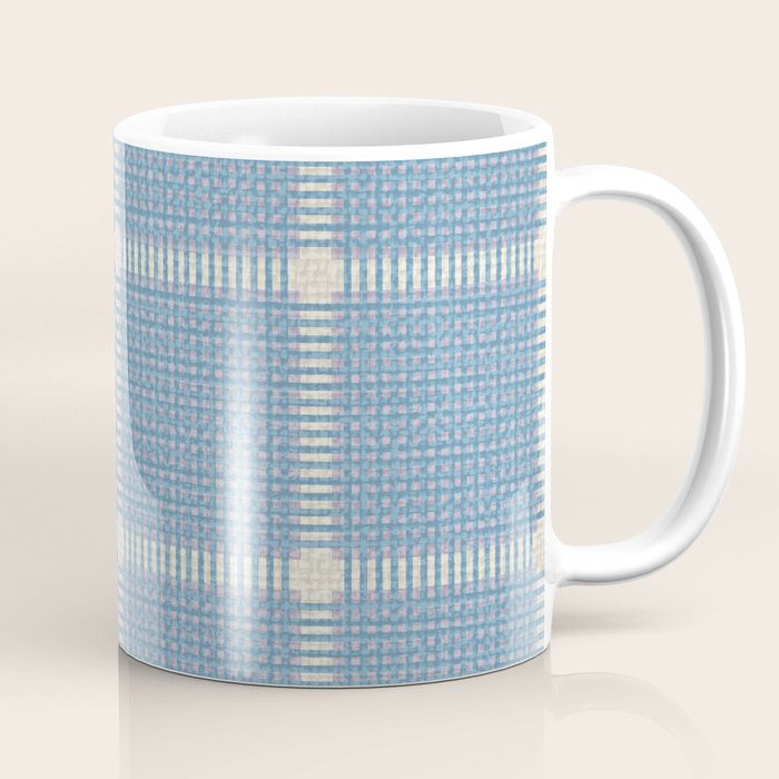 Cross Check Seaside Blue x Cream x Lavender Coffee Mug Gallery Image 1