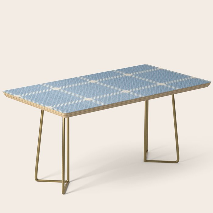 Cross Check Seaside Blue x Cream x Lavender Coffee Table Gallery Image 2