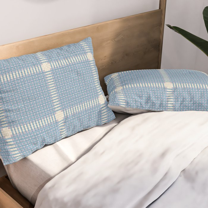 Cross Check Seaside Blue x Cream x Lavender Pillow Sham Gallery Image 2