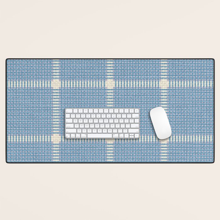Cross Check Seaside Blue x Cream x Lavender Desk Mat Gallery Image 1