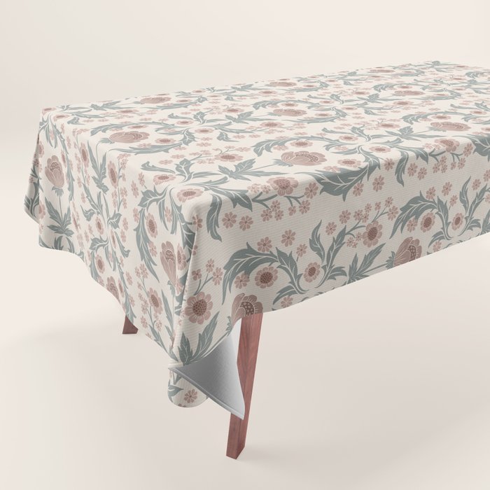 English Cottage Dusty Pink Posy Tablecloth Gallery Image 1