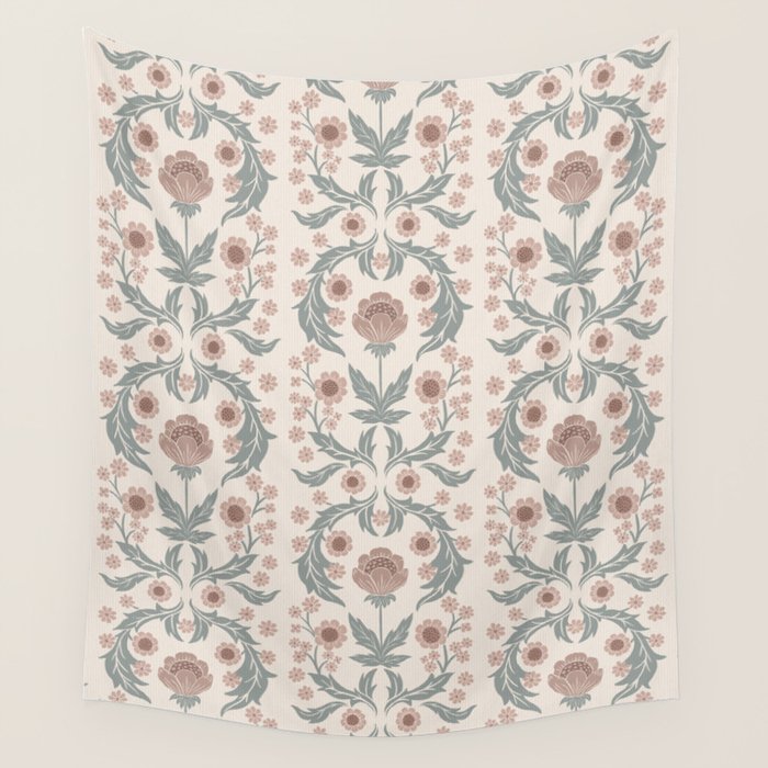 English Cottage Dusty Pink Posy Wall Tapestry Gallery Image 4