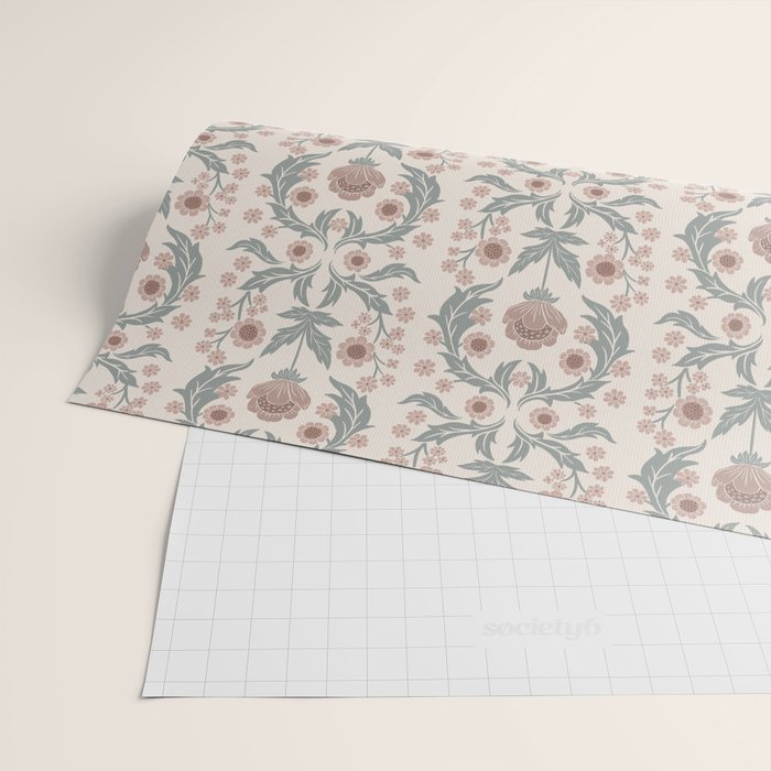 English Cottage Dusty Pink Posy Wrapping Paper Gallery Image 2