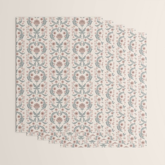 English Cottage Dusty Pink Posy Wrapping Paper Gallery Image 3