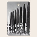 Surfers, Vintage Black and White Art Cutting Board Gallery Image 1