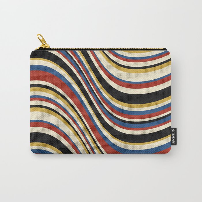 Wavy Stripes IX - Bauhaus Palette Carry All Pouch Gallery Image 1