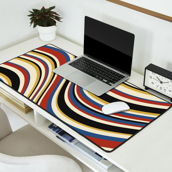 Wavy Stripes IX - Bauhaus Palette Desk Mat Gallery Image 2