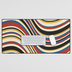 Wavy Stripes IX - Bauhaus Palette Desk Mat Gallery Image 1