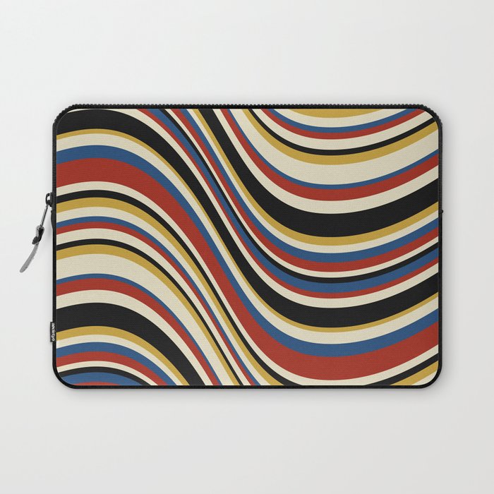 Wavy Stripes IX - Bauhaus Palette Laptop Sleeve Gallery Image 1