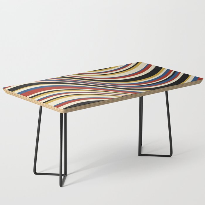 Wavy Stripes IX - Bauhaus Palette Coffee Table Gallery Image 1