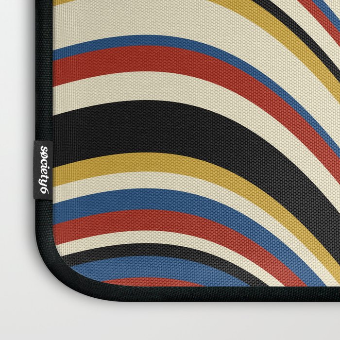 Wavy Stripes IX - Bauhaus Palette Laptop Sleeve Gallery Image 3
